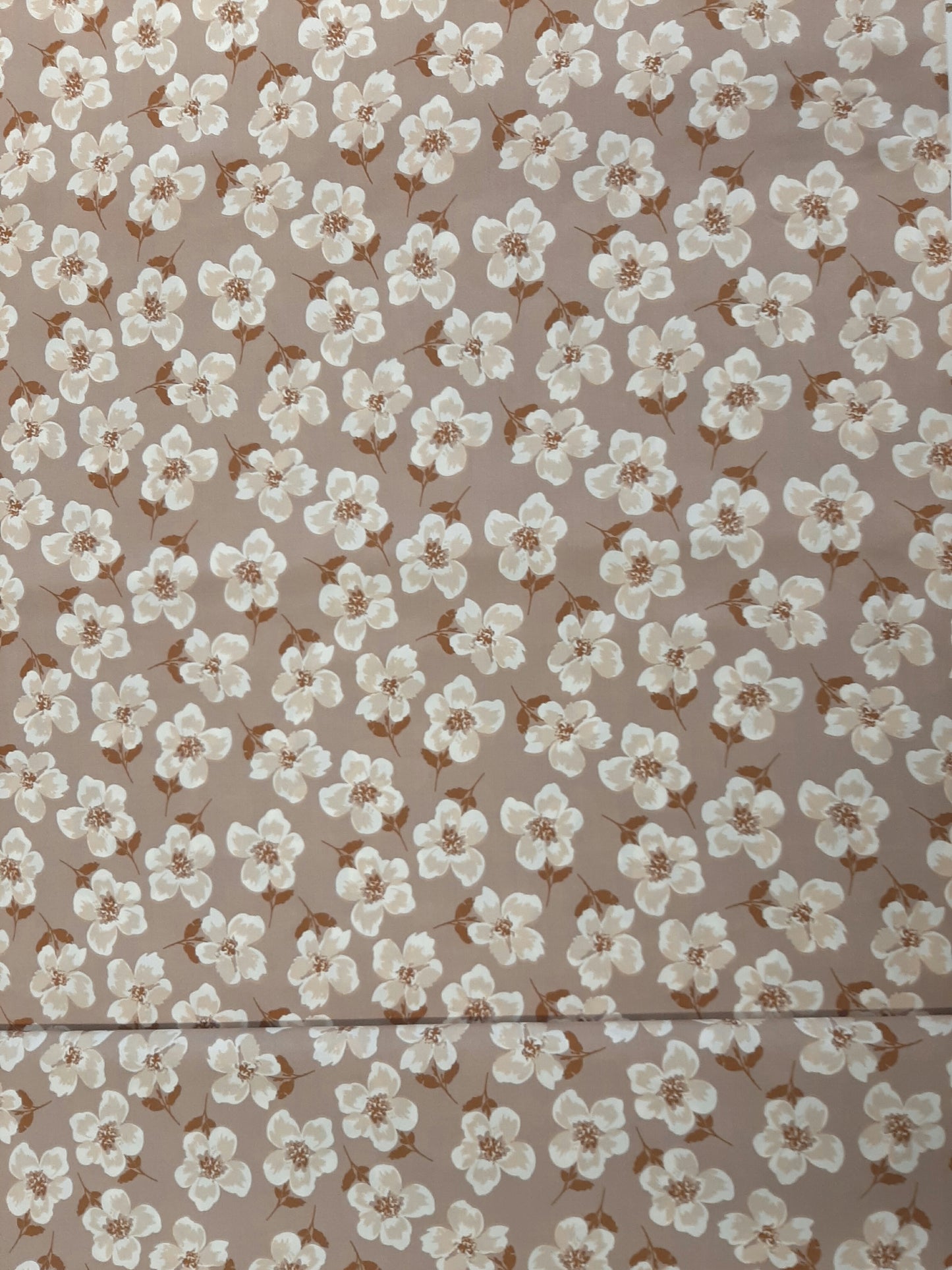 Viskoosikangas "Kukat" beige