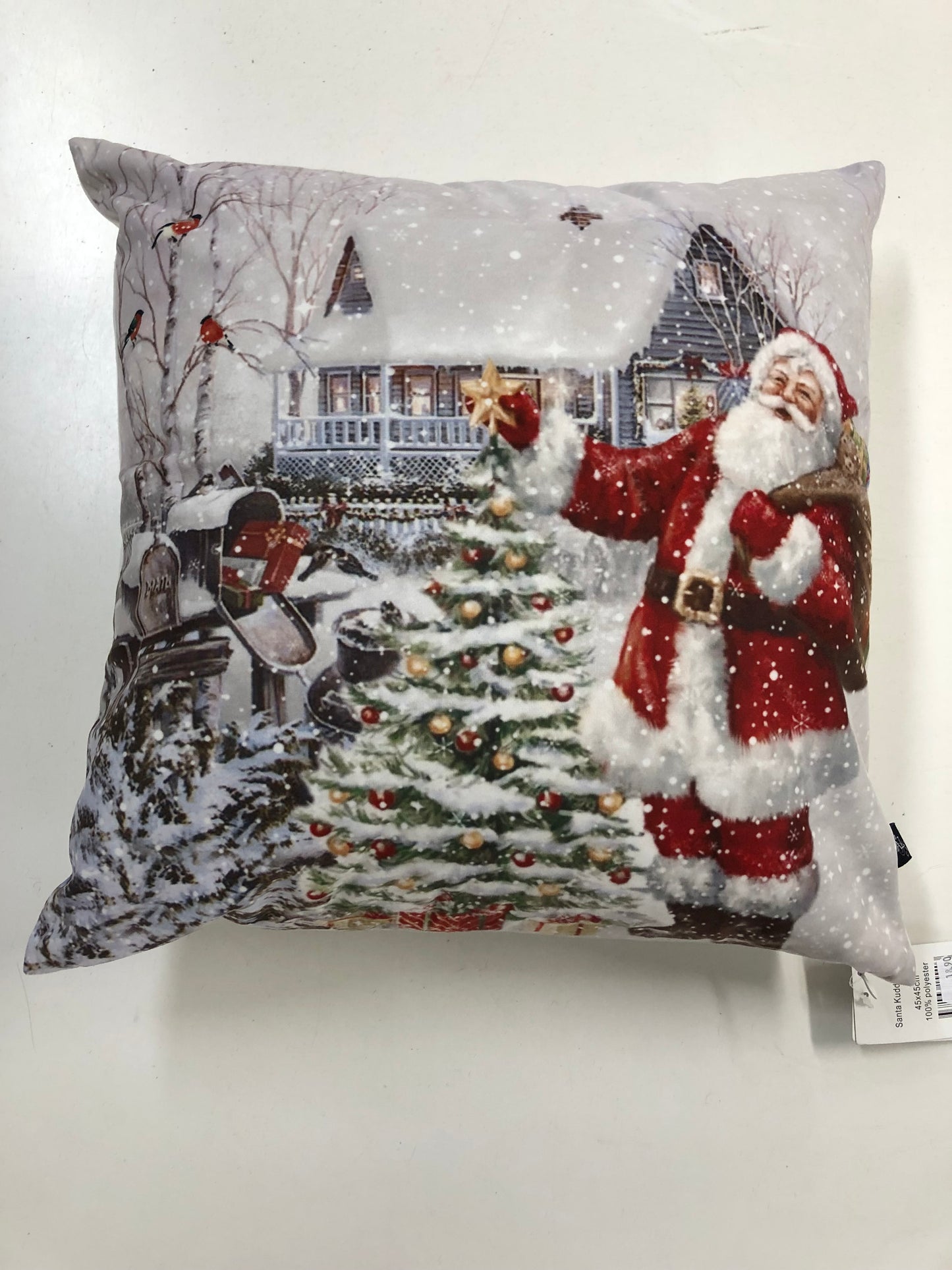 Joulupukki ja joulupuu sisustus tyynynpäällinen